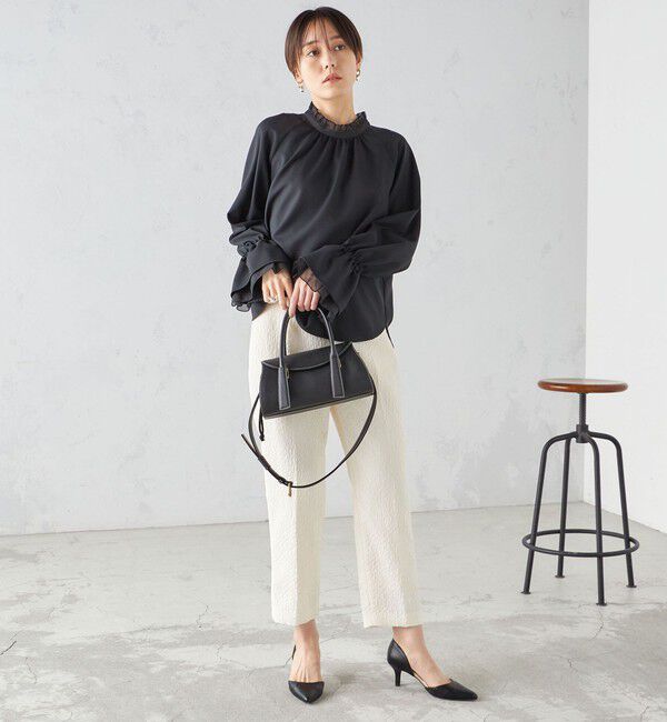 SHIPS for women「〈手洗い可能〉フクレ ジャカード テーパード パンツ」|その他|