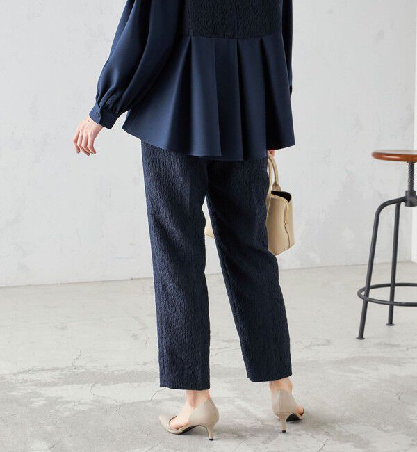 SHIPS for women「〈手洗い可能〉フクレ ジャカード テーパード パンツ」|その他|
