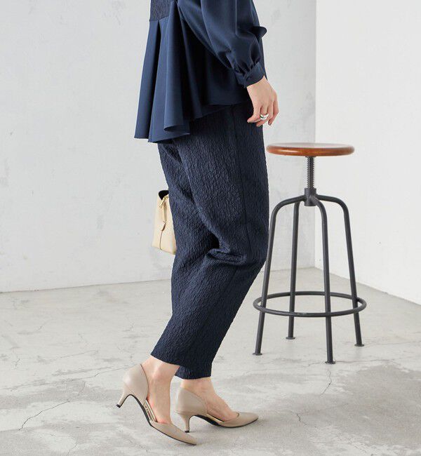 SHIPS for women「〈手洗い可能〉フクレ ジャカード テーパード パンツ」|その他|