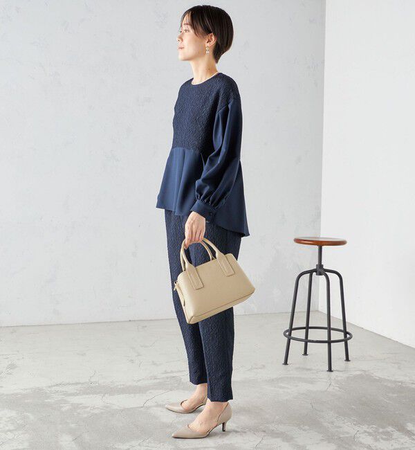 SHIPS for women「〈手洗い可能〉フクレ ジャカード テーパード パンツ」|その他|