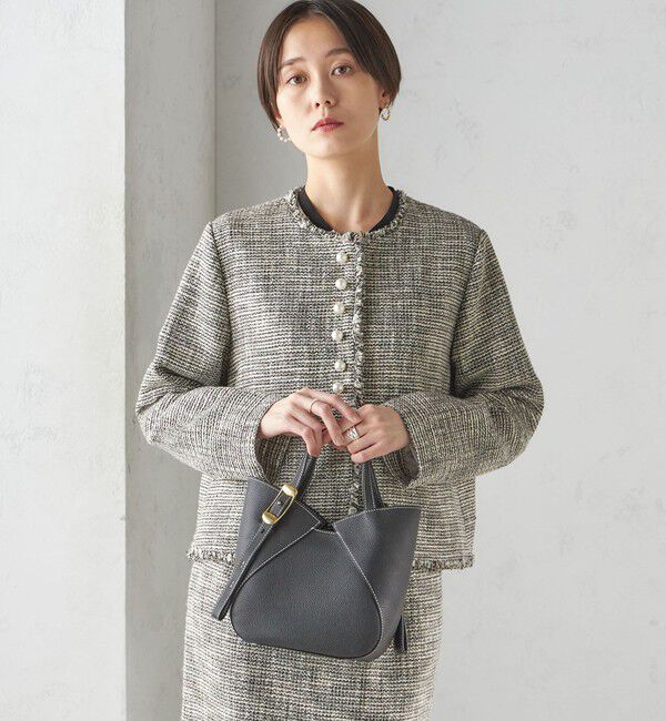 SHIPS for women「〈セレモニー対応可〉スラブ ツイード ノーカラー ジャケット（セットアップ対応）」|ノーカラージャケット|