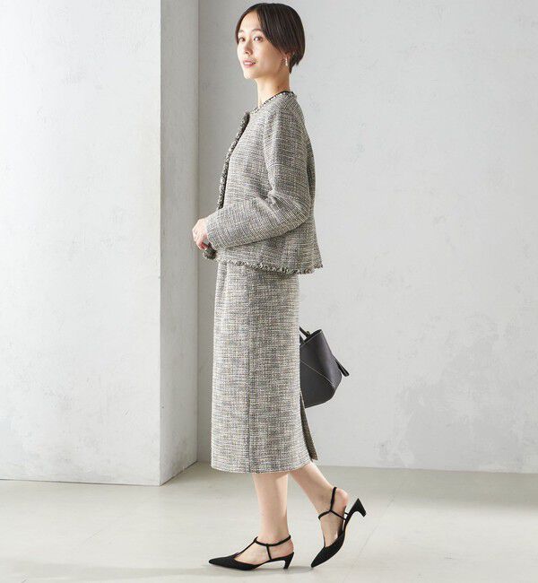 SHIPS for women「〈セレモニー対応可〉スラブ ツイード ノーカラー ジャケット（セットアップ対応）」|ノーカラージャケット|