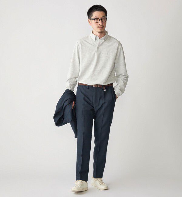 SHIPS「【WEB限定】SHIPS: 吸水速乾・UVケア Drymix（R）ワンポイントロゴ ボタンダウン 長袖ポロシャツ」|ポロシャツ|