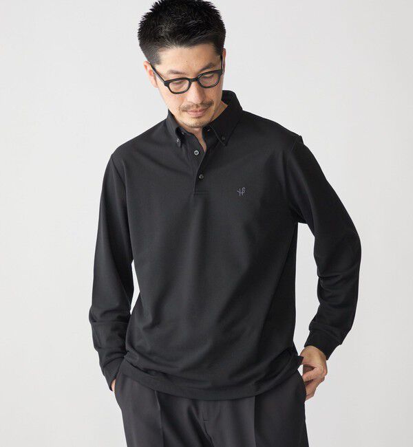 SHIPS「【WEB限定】SHIPS: 吸水速乾・UVケア Drymix（R）ワンポイントロゴ ボタンダウン 長袖ポロシャツ」|ポロシャツ|