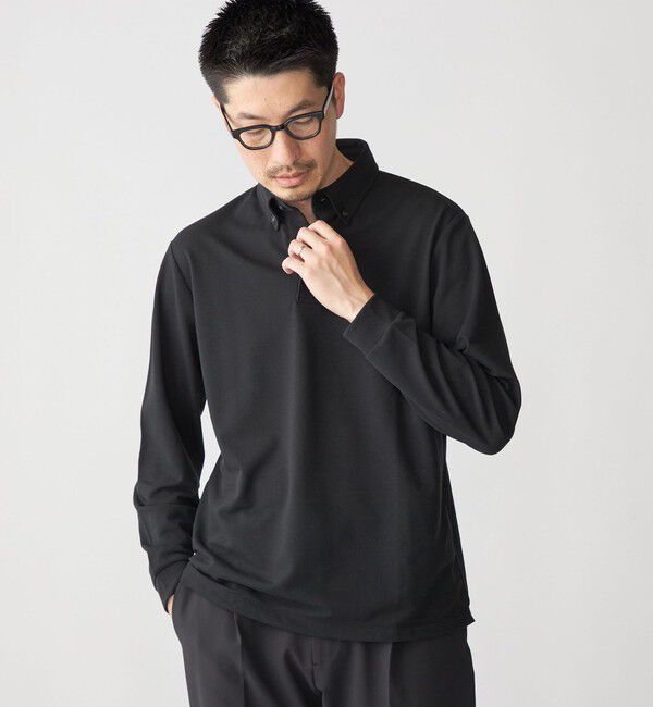 SHIPS「【WEB限定】SHIPS: 吸水速乾・UVケア Drymix（R）ワンポイントロゴ ボタンダウン 長袖ポロシャツ」|ポロシャツ|