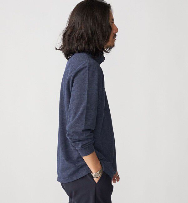 SHIPS「【WEB限定】SHIPS: 吸水速乾・UVケア Drymix（R）ワンポイントロゴ ボタンダウン 長袖ポロシャツ」|ポロシャツ|