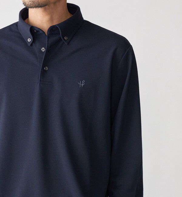 SHIPS「【WEB限定】SHIPS: 吸水速乾・UVケア Drymix（R）ワンポイントロゴ ボタンダウン 長袖ポロシャツ」|ポロシャツ|