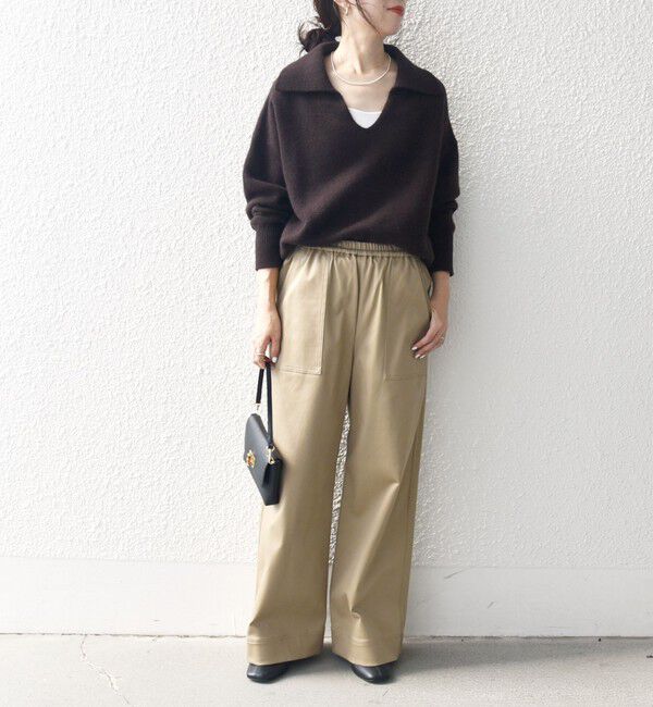 SHIPS any「【WEB限定】SHIPS any: 〈手洗い可能〉AQUA カシミヤ ミックス スキッパー カラー プルオーバー」|ニット・セーター|