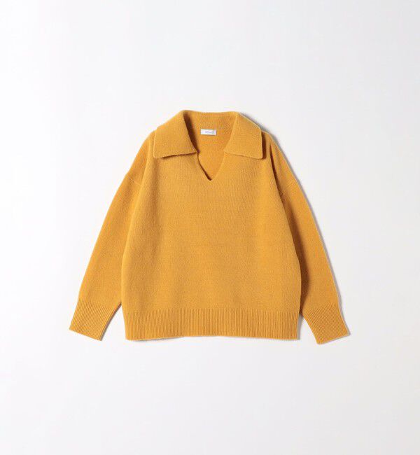 SHIPS any「【WEB限定】SHIPS any: 〈手洗い可能〉AQUA カシミヤ ミックス スキッパー カラー プルオーバー」|ニット・セーター|