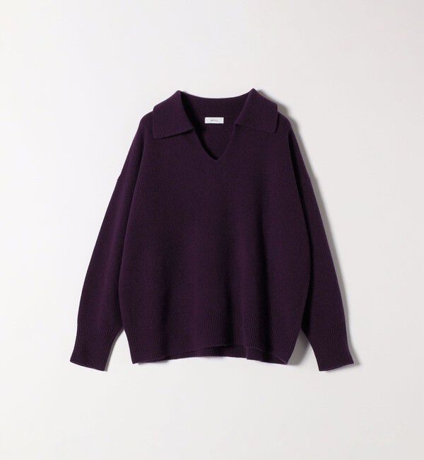 SHIPS any「【WEB限定】SHIPS any: 〈手洗い可能〉AQUA カシミヤ ミックス スキッパー カラー プルオーバー」|ニット・セーター|