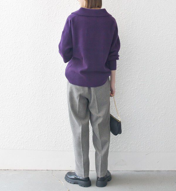 SHIPS any「【WEB限定】SHIPS any: 〈手洗い可能〉AQUA カシミヤ ミックス スキッパー カラー プルオーバー」|ニット・セーター|