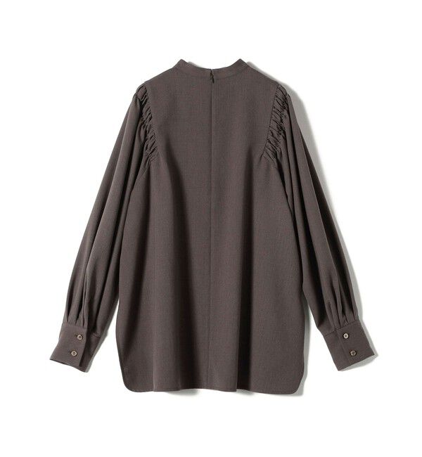 SHIPS for women「〈手洗い可能〉ウール混 スタンドカラー 袖 シャーリング ブラウス」|シャツ・ブラウス|