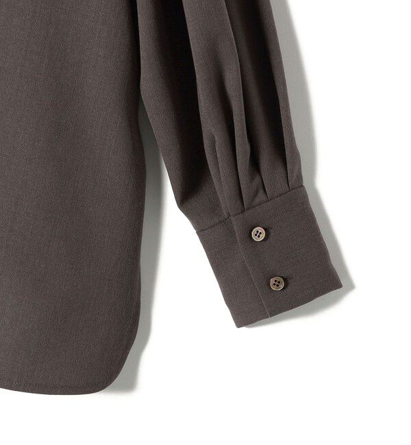 SHIPS for women「〈手洗い可能〉ウール混 スタンドカラー 袖 シャーリング ブラウス」|シャツ・ブラウス|