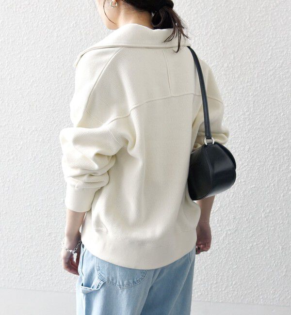 SHIPS any「SHIPS any:〈手洗い可能〉サカリバ スナップ スタンドカラー ブルゾン カットソー」|Tシャツ・カットソー|