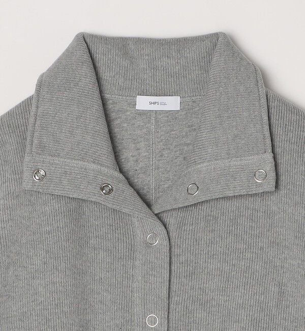 SHIPS any「SHIPS any:〈手洗い可能〉サカリバ スナップ スタンドカラー ブルゾン カットソー」|Tシャツ・カットソー|