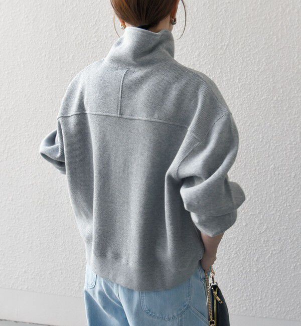 SHIPS any「SHIPS any:〈手洗い可能〉サカリバ スナップ スタンドカラー ブルゾン カットソー」|Tシャツ・カットソー|