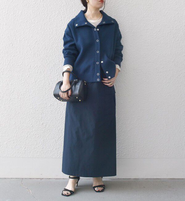 SHIPS any「SHIPS any:〈手洗い可能〉サカリバ スナップ スタンドカラー ブルゾン カットソー」|Tシャツ・カットソー|