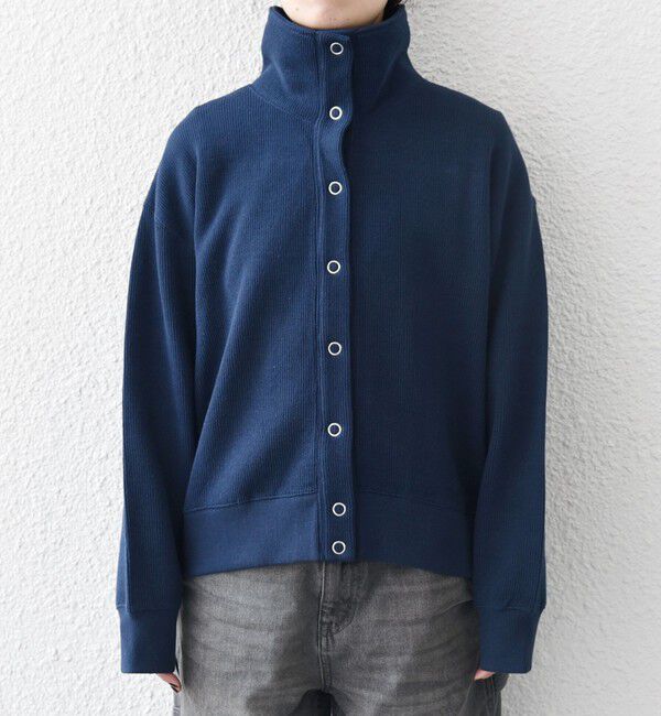 SHIPS any「SHIPS any:〈手洗い可能〉サカリバ スナップ スタンドカラー ブルゾン カットソー」|Tシャツ・カットソー|