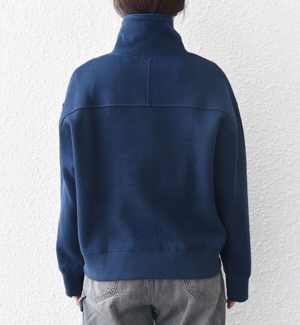 SHIPS any「SHIPS any:〈手洗い可能〉サカリバ スナップ スタンドカラー ブルゾン カットソー」|Tシャツ・カットソー|