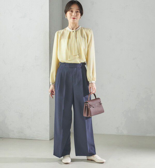 SHIPS for women「〈手洗い可能〉ボウタイ 幾何 プリント 長袖 ブラウス」|シャツ・ブラウス|