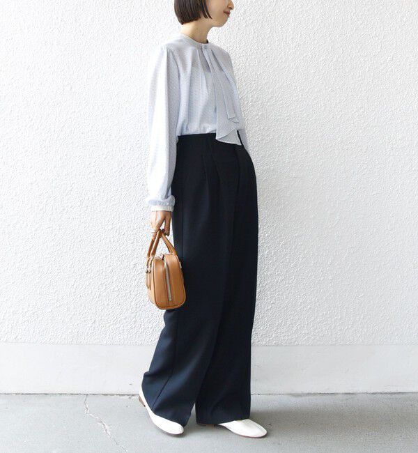 SHIPS for women「〈手洗い可能〉ボウタイ 幾何 プリント 長袖 ブラウス」|シャツ・ブラウス|