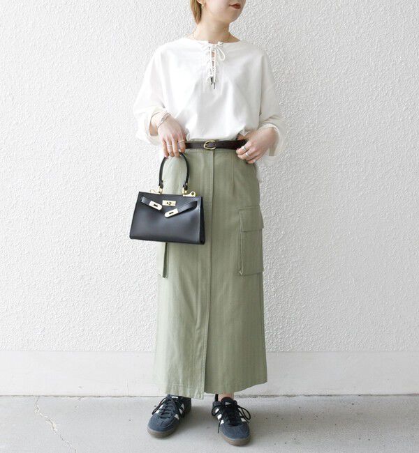 SHIPS any「SHIPS any:〈洗濯機可能〉インレイ レースアップ ロングスリーブ プルオーバー」|Tシャツ・カットソー|