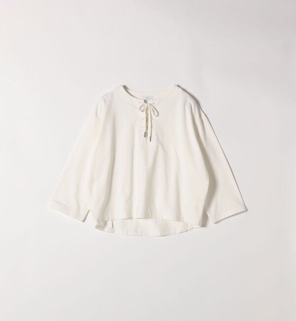 SHIPS any「SHIPS any:〈洗濯機可能〉インレイ レースアップ ロングスリーブ プルオーバー」|Tシャツ・カットソー|