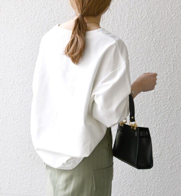 SHIPS any「SHIPS any:〈洗濯機可能〉インレイ レースアップ ロングスリーブ プルオーバー」|Tシャツ・カットソー|