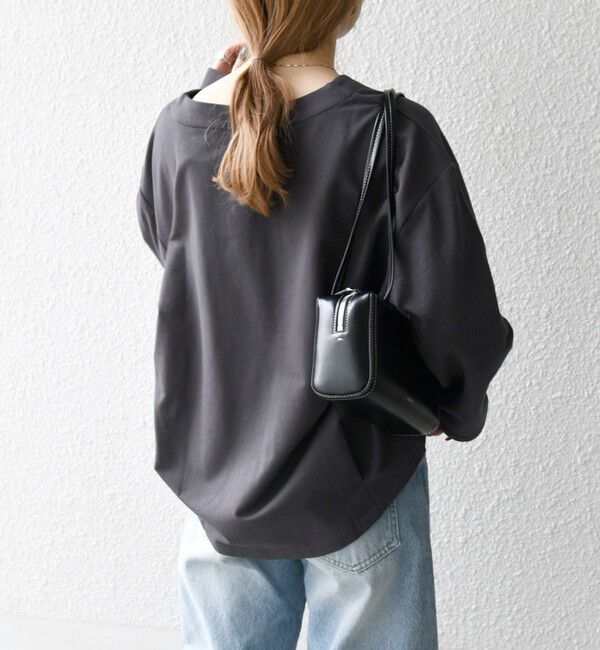 SHIPS any「SHIPS any:〈洗濯機可能〉インレイ レースアップ ロングスリーブ プルオーバー」|Tシャツ・カットソー|