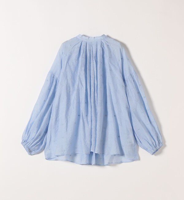 SHIPS any「《一部追加予約》SHIPS any:〈手洗い可能〉シアー ドット スタンドカラー パフ ギャザー ブラウス」|シャツ・ブラウス|