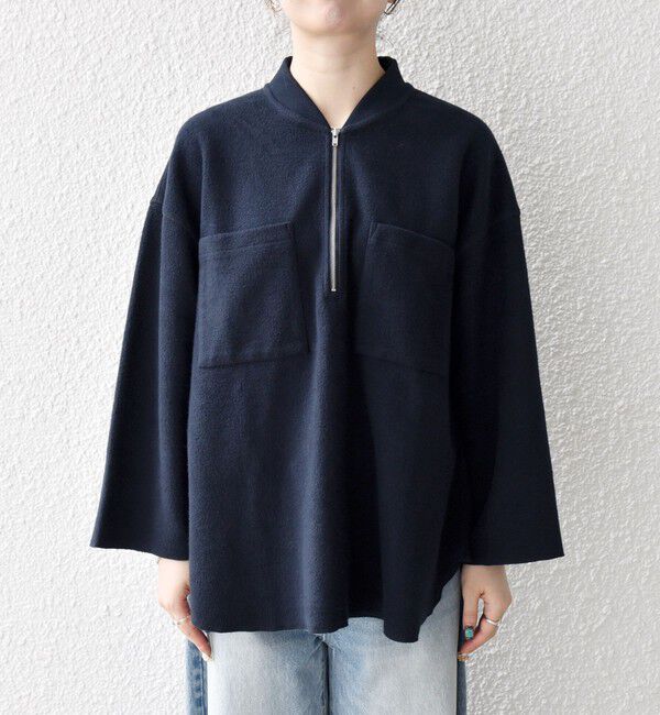 SHIPS any「SHIPS any:〈洗濯機可能〉フリース ライク ハーフジップ ポケット プルオーバー」|Tシャツ・カットソー|