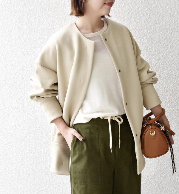 SHIPS any「【WEB限定】SHIPS any:〈洗濯機可能〉ダンボール コクーン ノーカラー コート」|ノーカラージャケット|