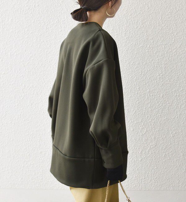 SHIPS any「【WEB限定】SHIPS any:〈洗濯機可能〉ダンボール コクーン ノーカラー コート」|ノーカラージャケット|