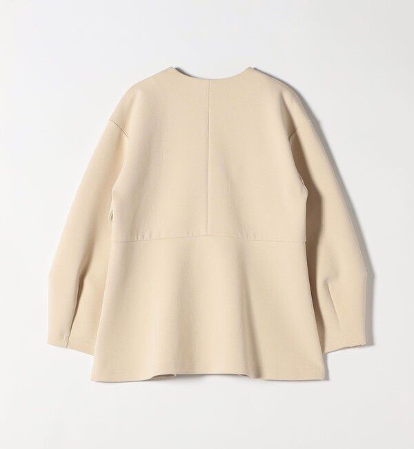 SHIPS any「《予約》SHIPS any:〈手洗い可能〉ダンボール ペプラム Vネック ジャケット」|ノーカラージャケット|