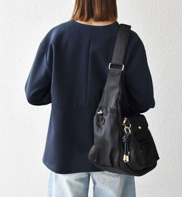 SHIPS any「《予約》SHIPS any:〈手洗い可能〉ダンボール ペプラム Vネック ジャケット」|ノーカラージャケット|