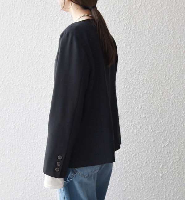 SHIPS any「《予約》SHIPS any:〈洗濯機可能〉シャーク ノーカラー ジャケット」|ノーカラージャケット|