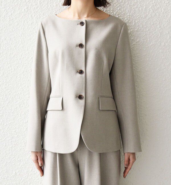 SHIPS any「《予約》SHIPS any:〈洗濯機可能〉シャーク ノーカラー ジャケット」|ノーカラージャケット|