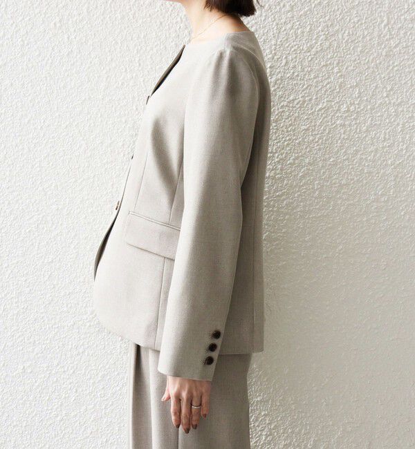 SHIPS any「《予約》SHIPS any:〈洗濯機可能〉シャーク ノーカラー ジャケット」|ノーカラージャケット|