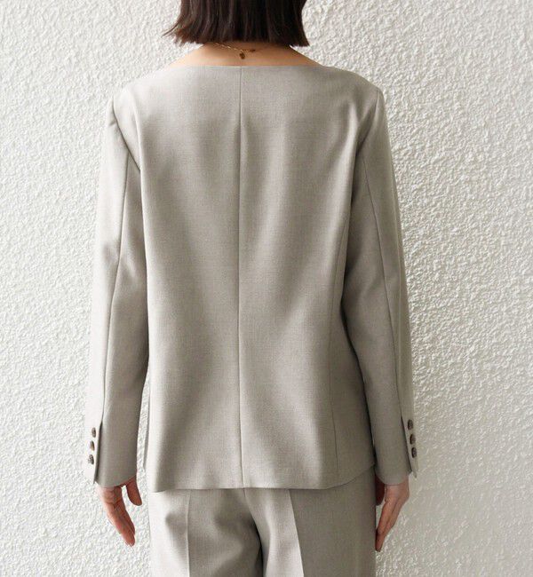 SHIPS any「《予約》SHIPS any:〈洗濯機可能〉シャーク ノーカラー ジャケット」|ノーカラージャケット|