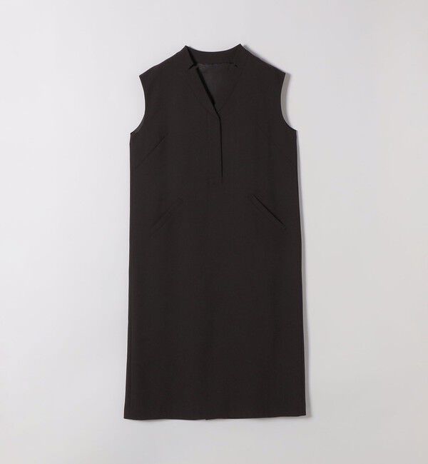 SHIPS any「《予約》SHIPS any:〈洗濯機可能〉シャーク Vネック Iライン ロング ワンピース」|ワンピース|