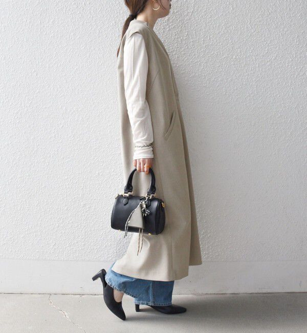 SHIPS any「《予約》SHIPS any:〈洗濯機可能〉シャーク Vネック Iライン ロング ワンピース」|ワンピース|