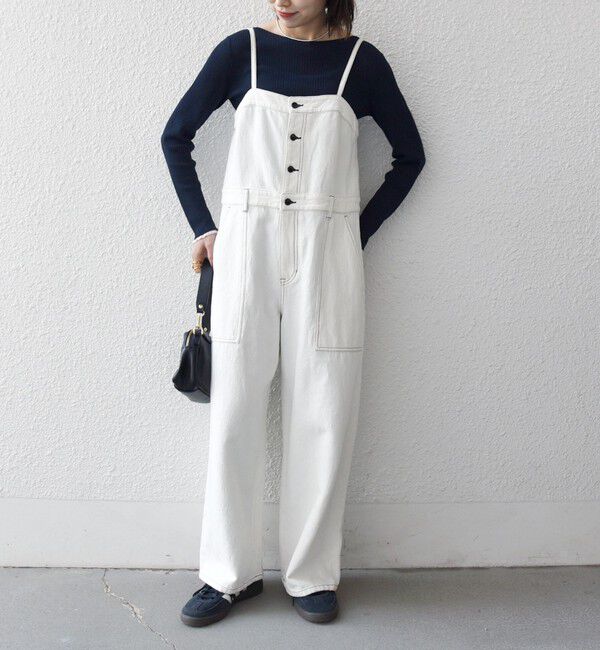 予約》SHIPS any:〈洗濯機可能〉カルゼ キャミ ワイド サロペット