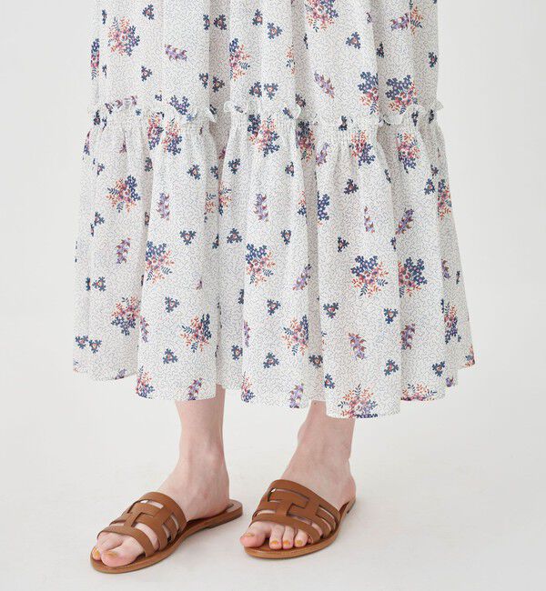 SOULEIADO「コットンジョーゼット シャーリングワンピース」|ワンピース|