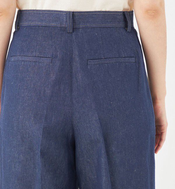 MACPHEE「リアクティブデニム タックテーパードパンツ」|デニム|