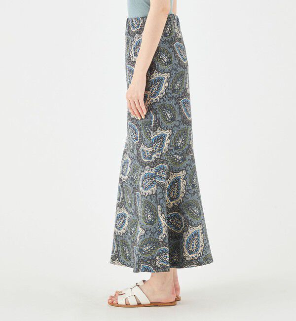 SOULEIADO「ポリエステルプリント マーメイドスカート」|フレア|