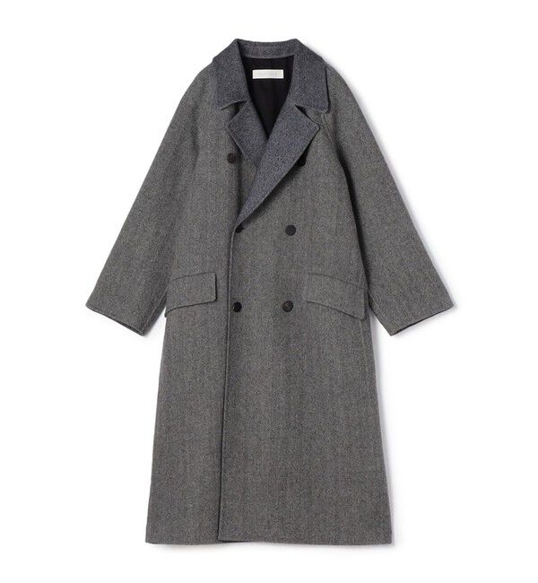 GALERIE VIE「ヘリンボーンダブルフェイス ダブルブレストコート」|チェスターコート|18 ブラック系