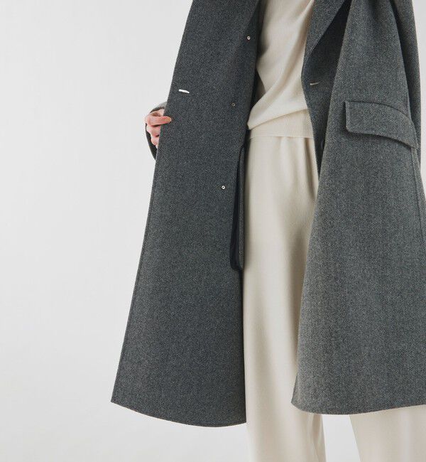 GALERIE VIE「ヘリンボーンダブルフェイス ダブルブレストコート」|チェスターコート|