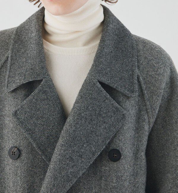GALERIE VIE「ヘリンボーンダブルフェイス ダブルブレストコート」|チェスターコート|