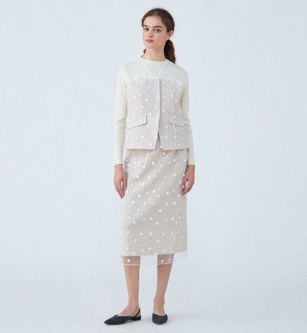 Ballsey「ラッピングツイード Iラインスカート」|タイト|