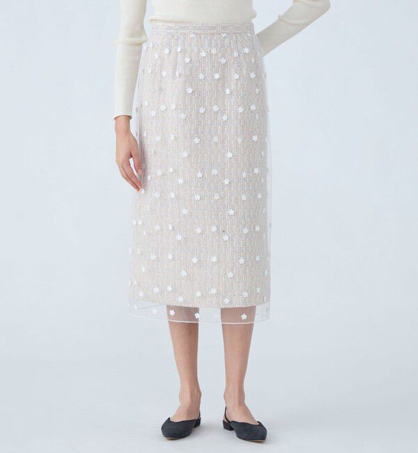 Ballsey「ラッピングツイード Iラインスカート」|タイト|